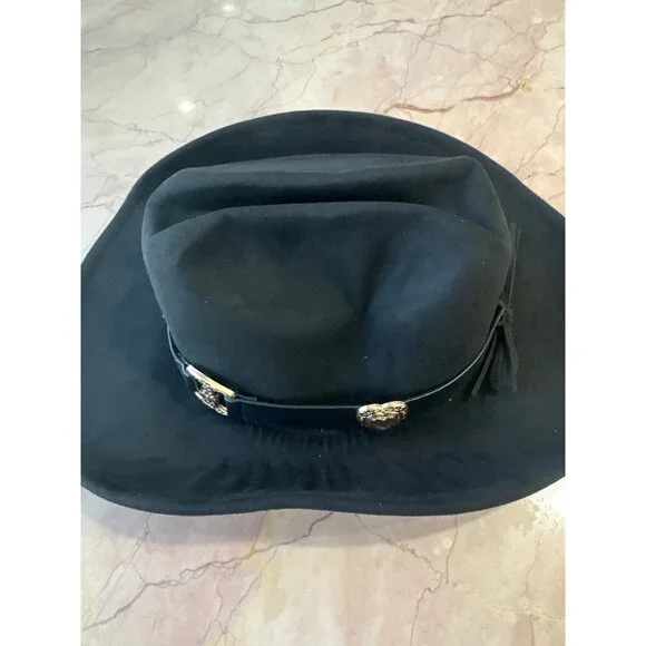 8 Other Reasons Gold Heart Cowboy Hat in Black One Size New Womens Western - Picture 5 of 9